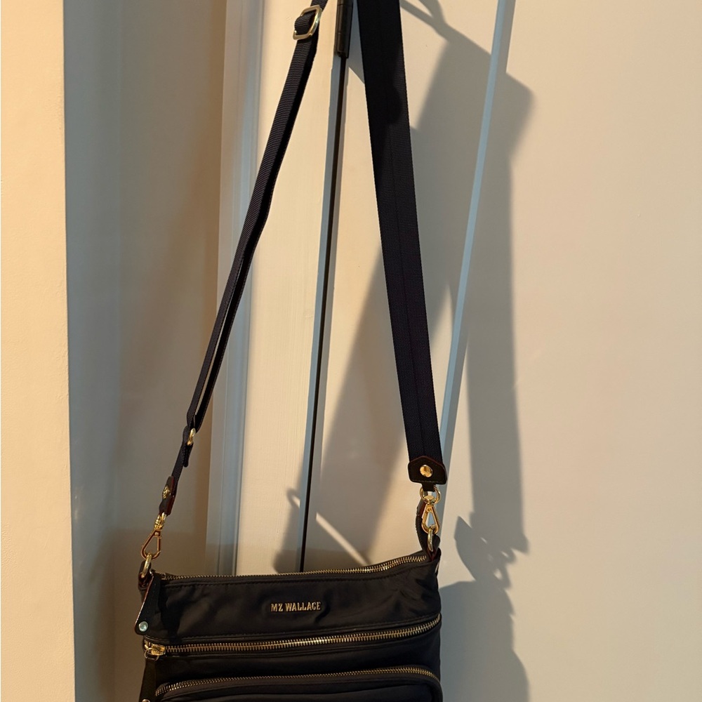 MZ Wallace Navy Crosby Gold Details with extra chain and storage bag